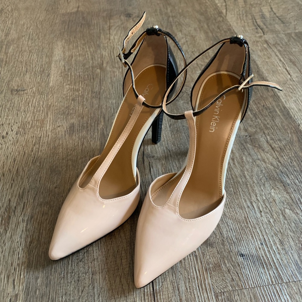 Size 7 Pink and Black Calvin Klein Heels